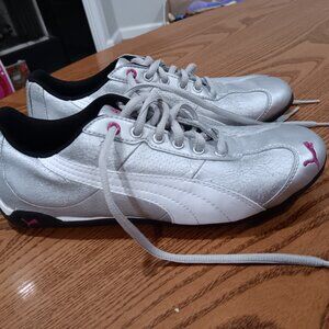 Puma Womans Sport Lifestyle Shoes silver / white / pink Size 8